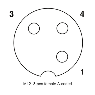 Le connecteur imperméable de fil électrique de CuZn M12 a pêché l'angle TPU de 3 Pin Male To Female Right