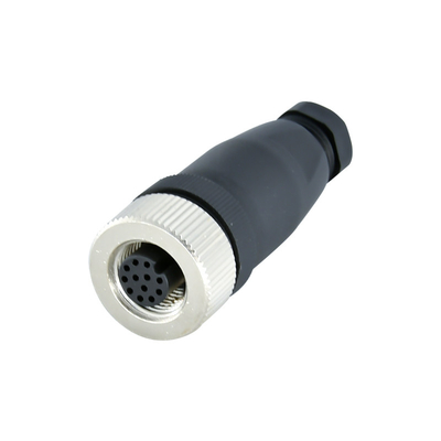 M12 connecteur imperméable femelle droit 17 Pin Plastic Assembly