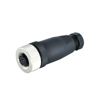 M12 connecteur imperméable femelle droit 17 Pin Plastic Assembly