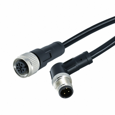 Le cable connecteur imperméable IP68 de PUR M12 un B D a codé 3 4 5 8 12 Pin CuZn TPU