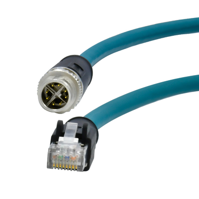 Le connecteur circulaire imperméable m12 X de Rigoal IP68 a codé au câble rj45 pour le réseau Ethernet