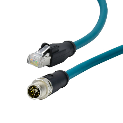 Le connecteur circulaire imperméable m12 X de Rigoal IP68 a codé au câble rj45 pour le réseau Ethernet