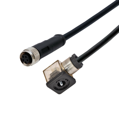Le capteur imperméable de Rigoal câblent le connecteur M12 à un type connecteur de la vanne électromagnétique DIN43650A