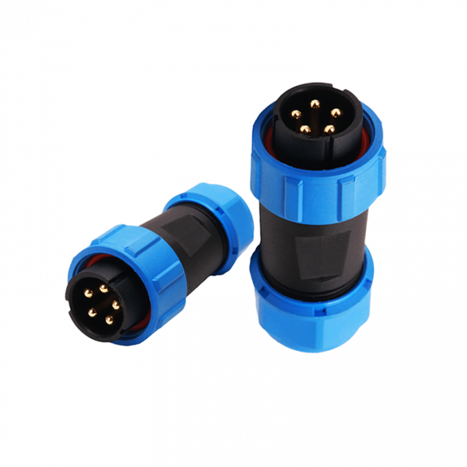 Le c&acirc;ble int&eacute;gr&eacute; des connecteurs IP68 en plastique circulaires imperm&eacute;ables branche le contact en laiton 2